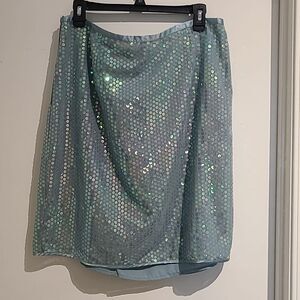 Sequence satin skirt